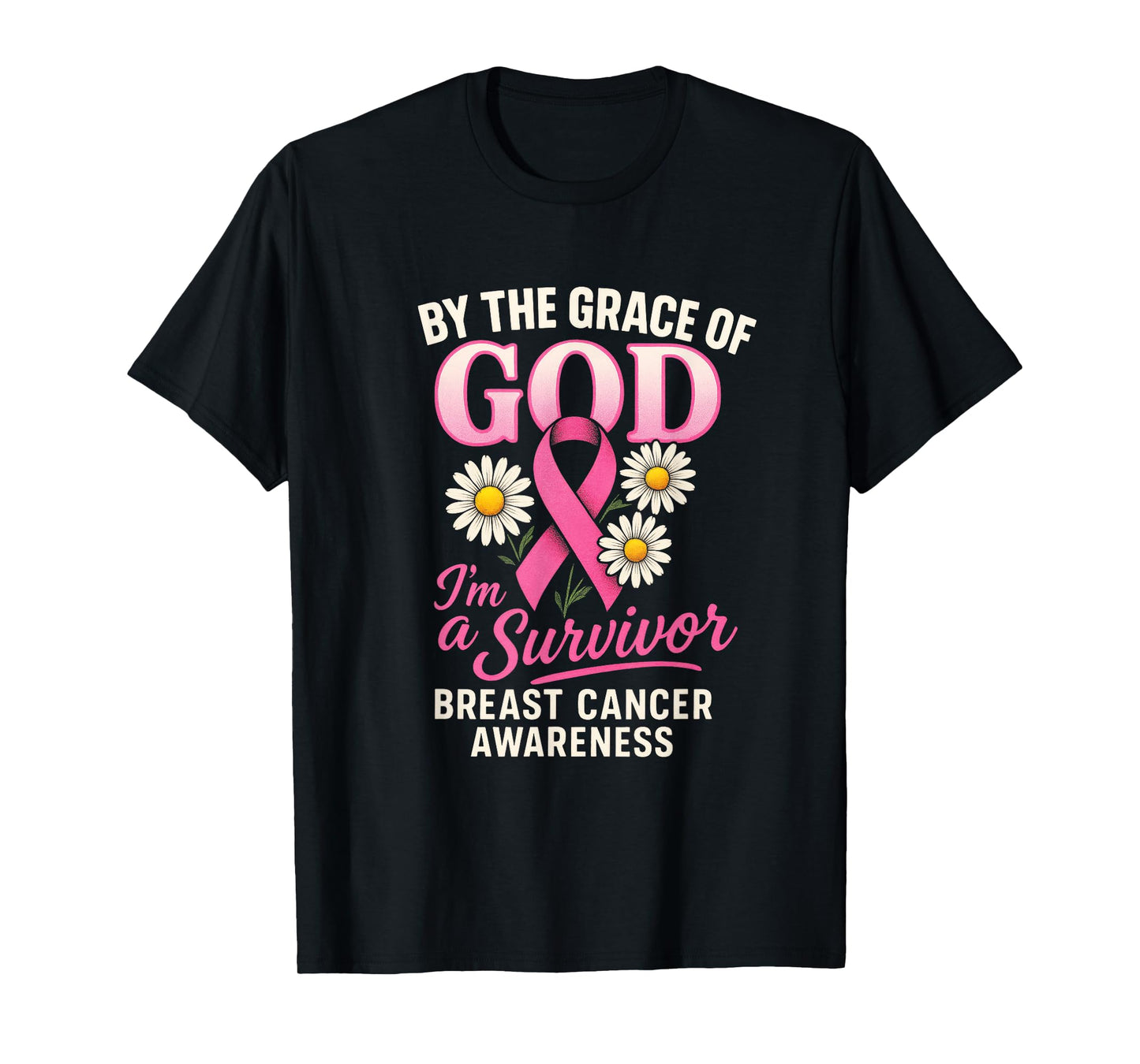 by The Grace of God - Breast Cancer Awareness T-Shirt