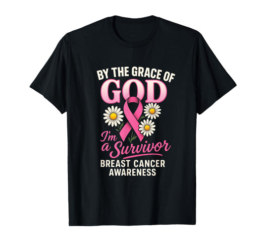 by The Grace of God - Breast Cancer Awareness T-Shirt