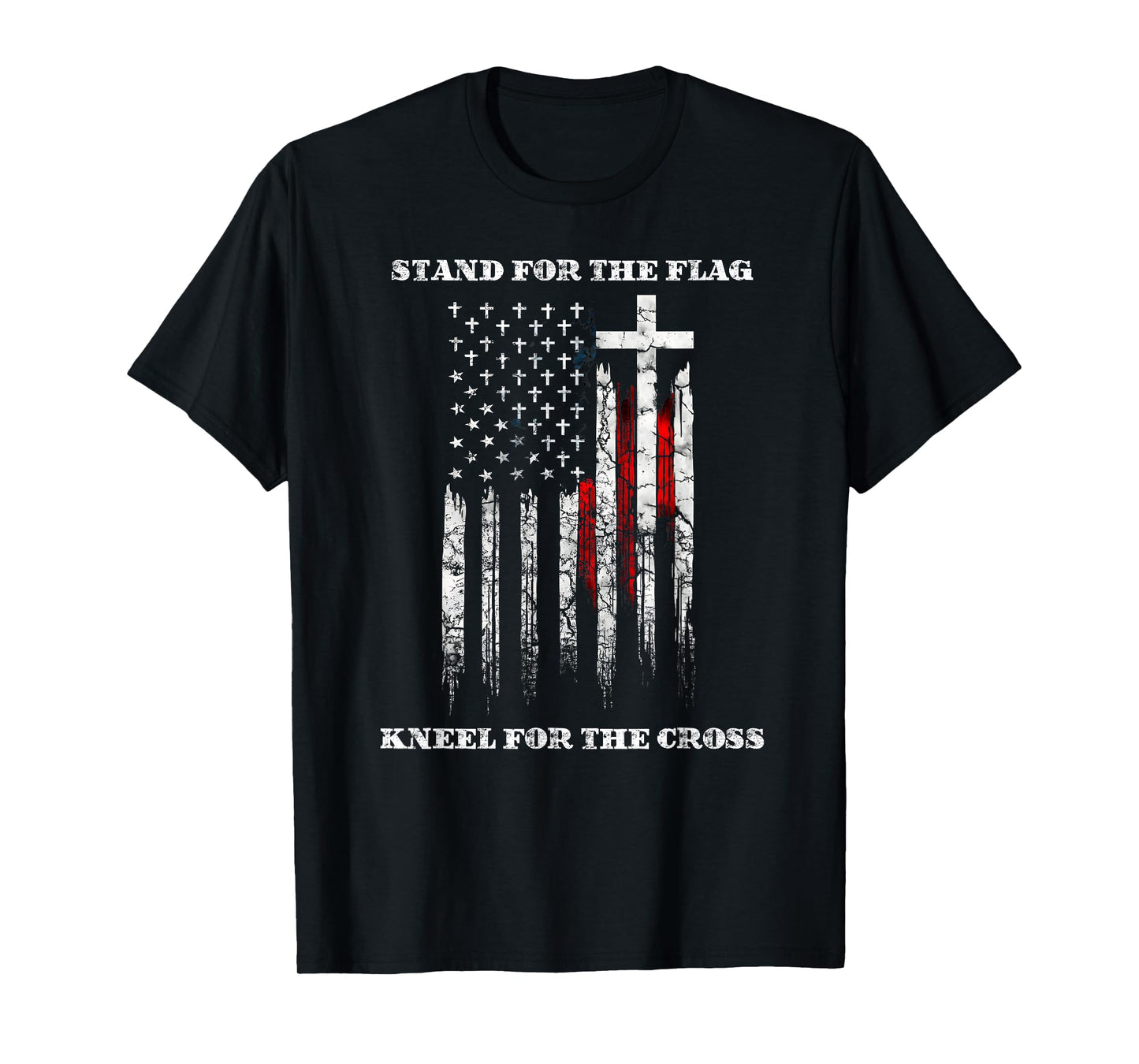 Stand For The Flag Kneel For The Cross Christian Faith Jesus T-Shirt