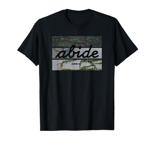 Abide John 15 Bible T-Shirt in Cursive