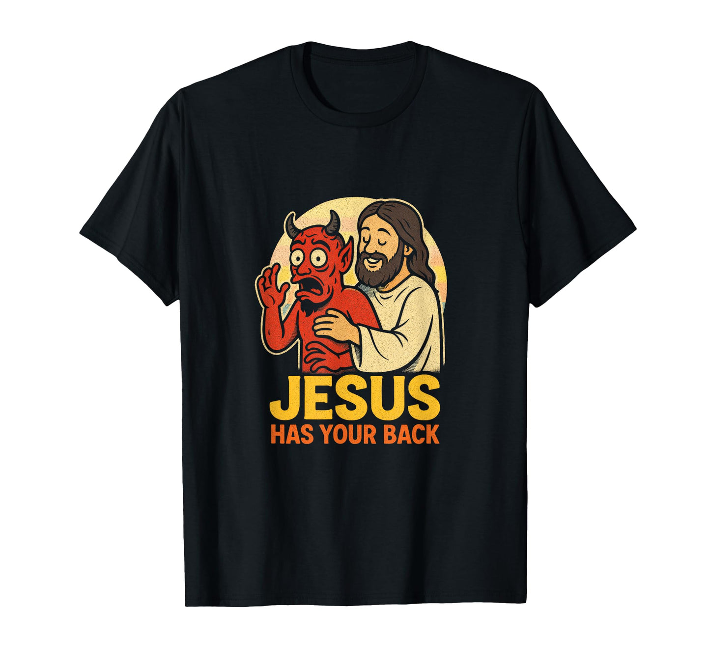 Jesus Has Your Back - Jesus Jiu Jitsu Retro T-Shirt