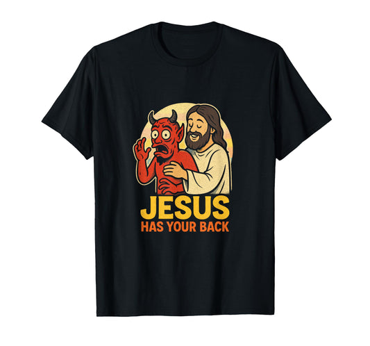 Jesus Has Your Back - Jesus Jiu Jitsu Retro T-Shirt