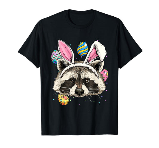 Easter Bunny Raccoon Lover Funny Easter Raccoon T-Shirt