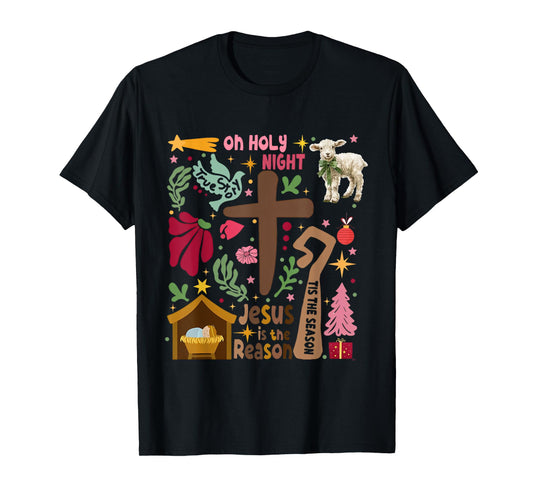 Jesus Christmas Christian Nativity Scene Christian Christmas T-Shirt