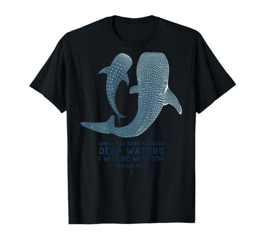 Christian Scripture Jesus Isaiah Whale Shark (On Back) T-Shirt