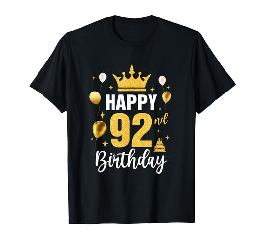 Happy 92Nd Birthday Idea For 92 Years Old Man And Woman T-Shirt