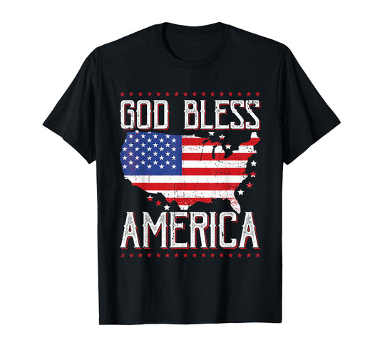 God Bless America Fourth of July Patriotic Christian T-Shirt