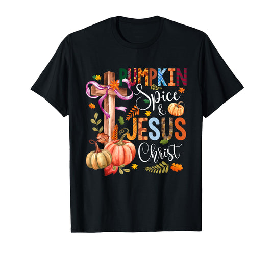 Funny Pumpkin Spice Jesus Christ Fall Thanksgiving Christian T-Shirt
