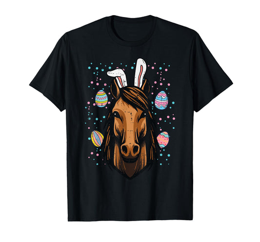 Easter Horse Bunny Ears Equestrian Farm Women Girls Kids Men T-Shirt