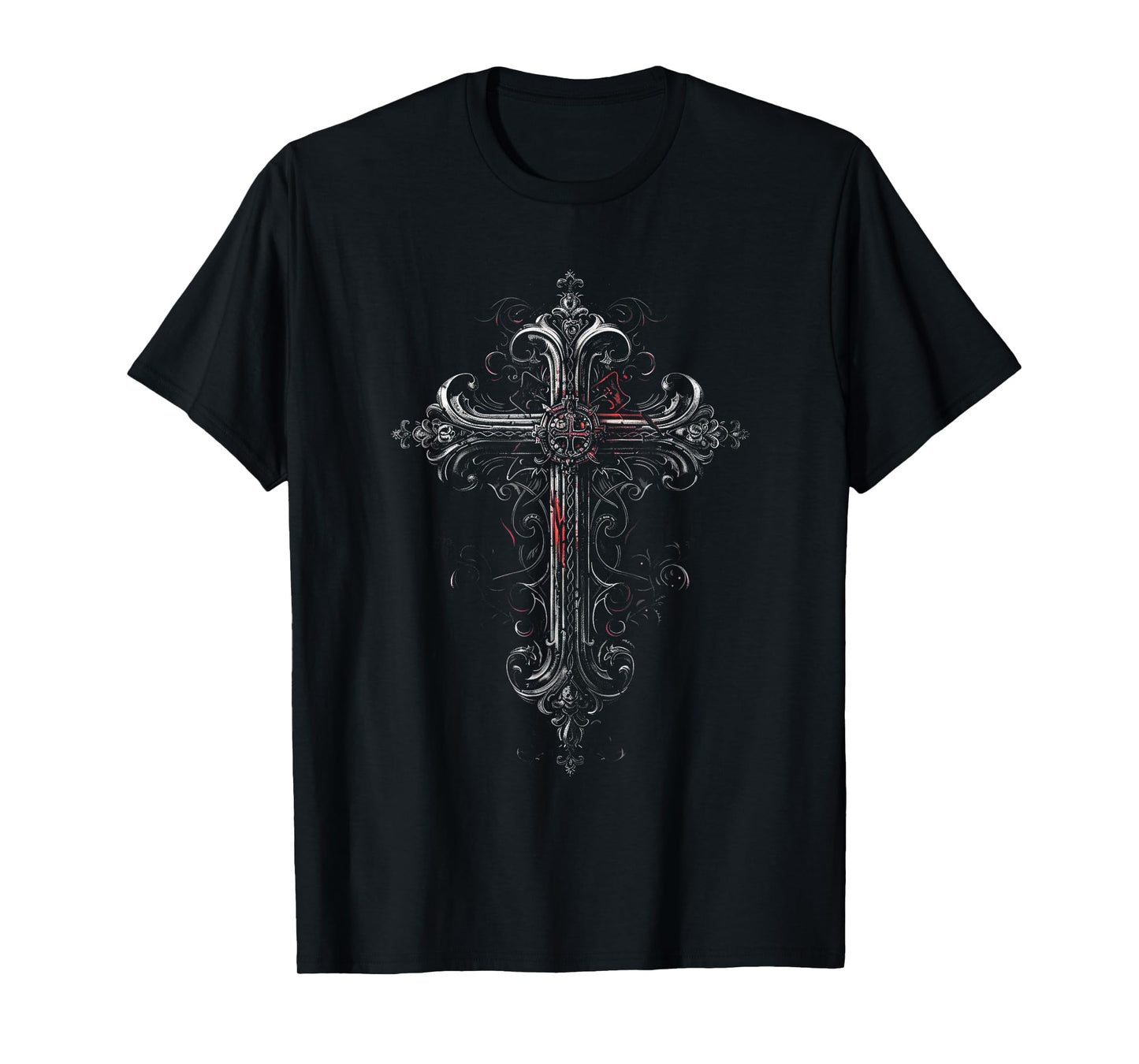 Gothic Cross Arches Ornate cross Religious symbol T-Shirt