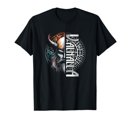 Viking Walhalla Runes Compass Nordic Mythology Vikings T-Shirt
