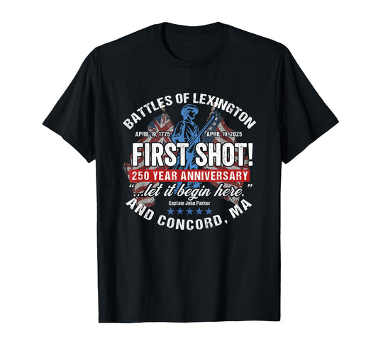 American Revolutionary War 250 Year Anniversary Souvenir T-Shirt