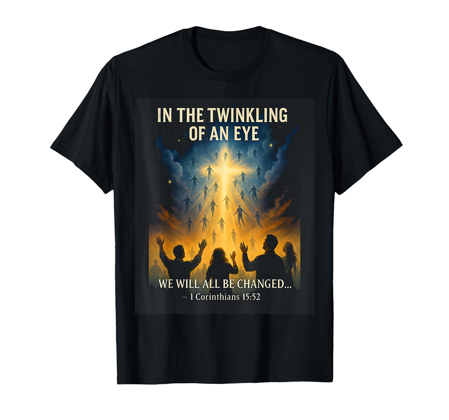 Rapture Scene with Inspirational Scripture T-Shirt