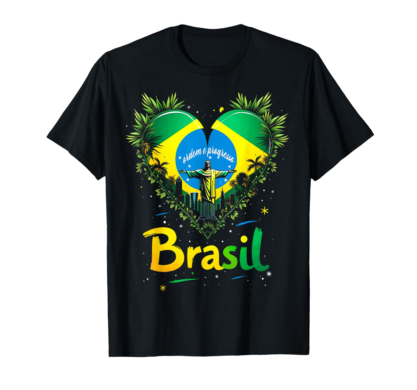 Brazil Flag Heart T-Shirt