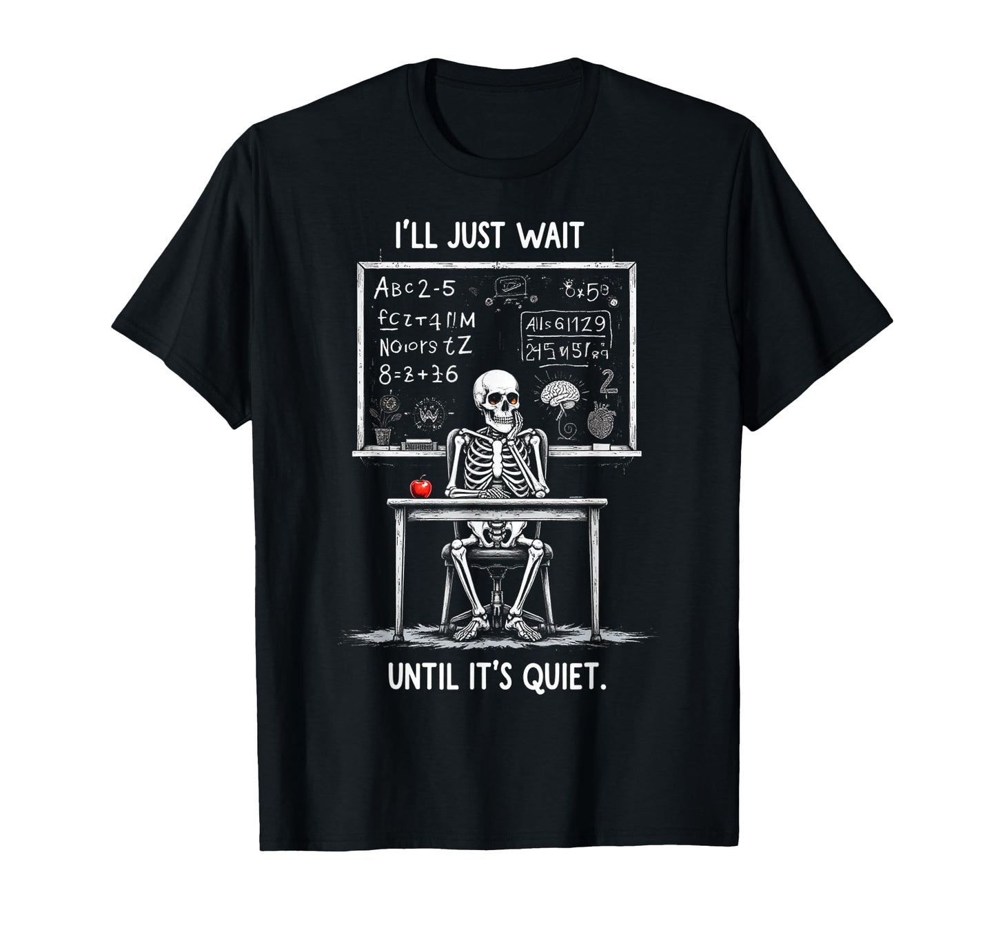 Halloween 2025 Funny Quiet Skeleton Teacher Cute Fall Lovers T-Shirt