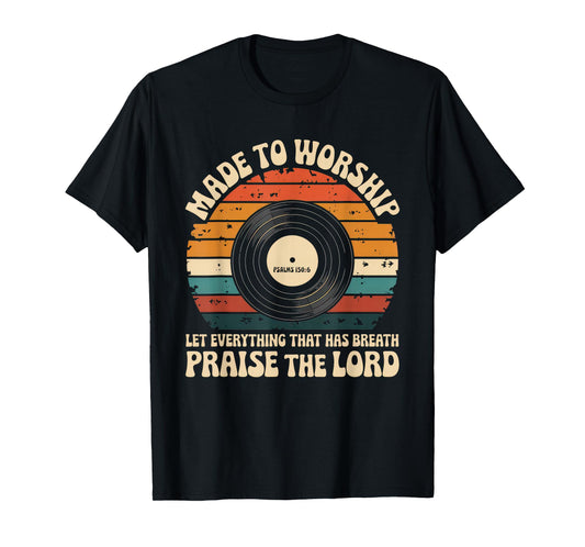 Worship Tshirt Christian Music Retro Cassette Psalms 150:6 T-Shirt