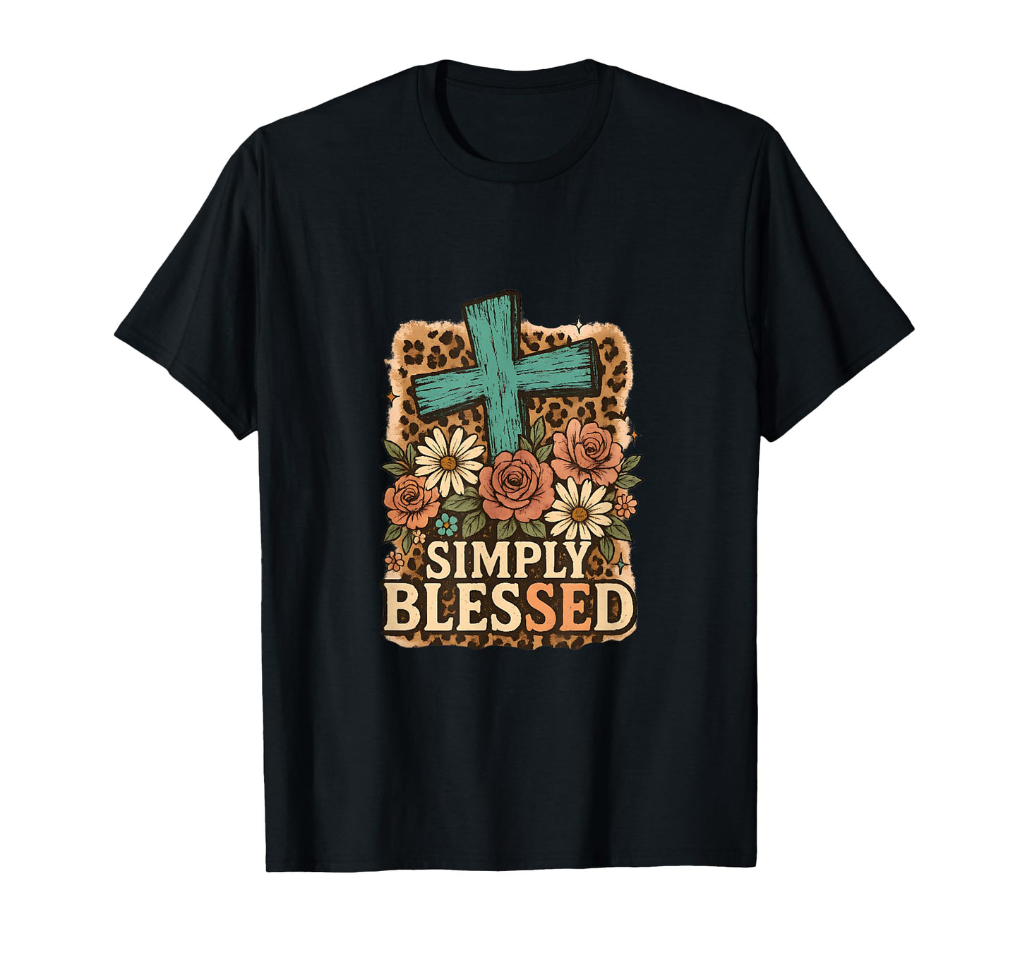 Simply Blessed Cute Christian Faith Gift Motivational Quote T-Shirt