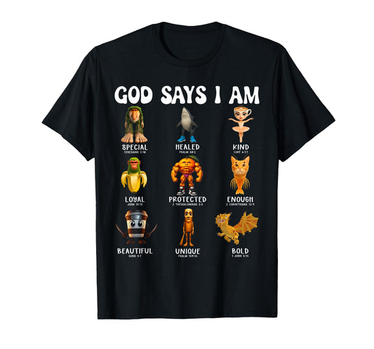 God Says I Am Quirky Italian Brainrot Scripture Design T-Shirt