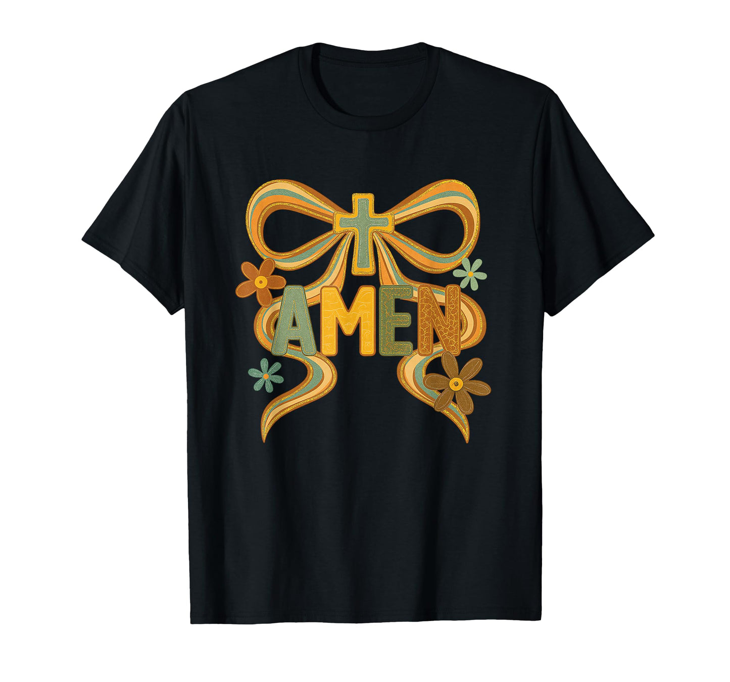 Vintage Floral Amen, Coquette Boho Amen, Floral Bible Verses T-Shirt
