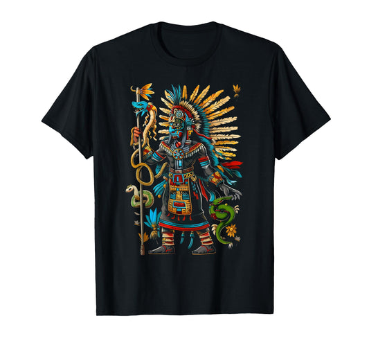 Aztec God Aztec Culture Mayan Indigenous Tlaloc Statue T-Shirt