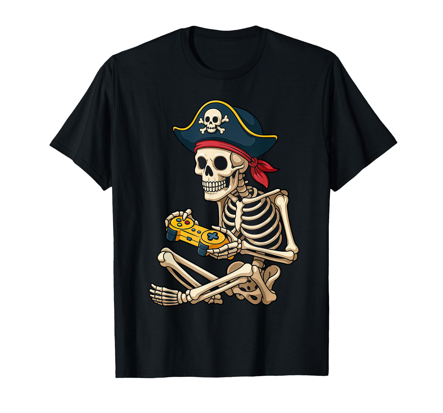 Halloween Shirts Gamer Skeleton Pirate Halloween Kids Boys T-Shirt