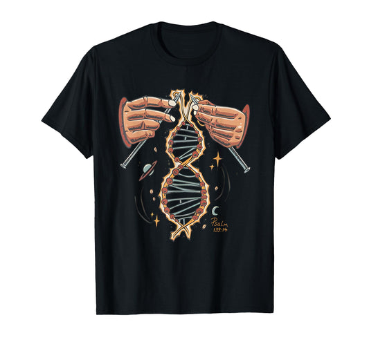 Hands Knitting God Handmade Dna Psalm 139 13 Bible T-Shirt