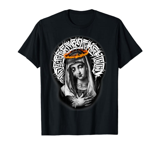 Mother Mary Tattoo Blessed Pray Gothic T-Shirt