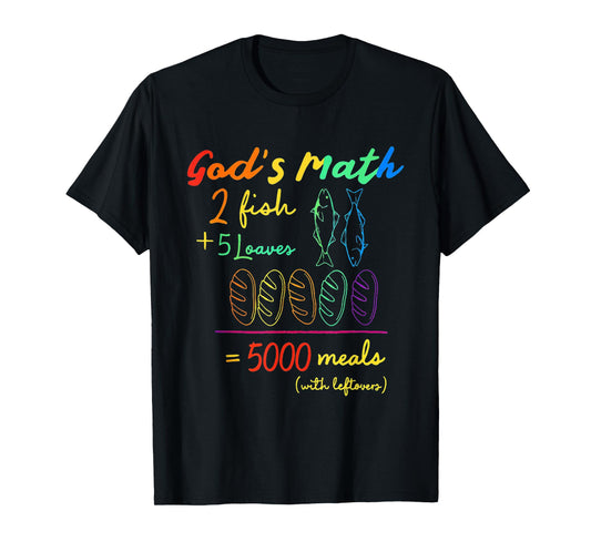 2 Fishes 5 Breads Jesus Feeds The 5000 Christian LGBT T-Shirt