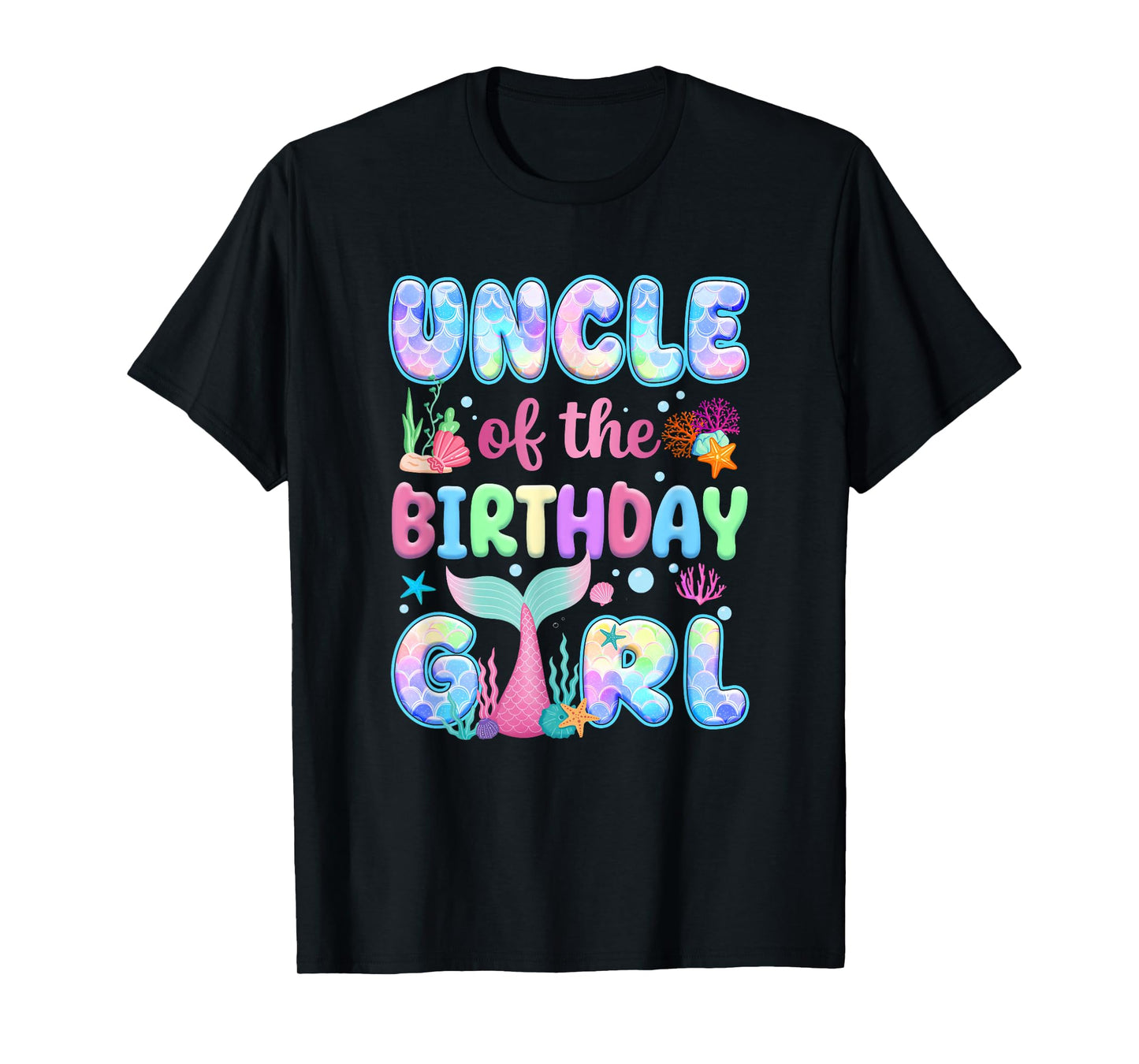 Uncle Of The Birthday Mermaid Girl Family Matching Party T-Shirt
