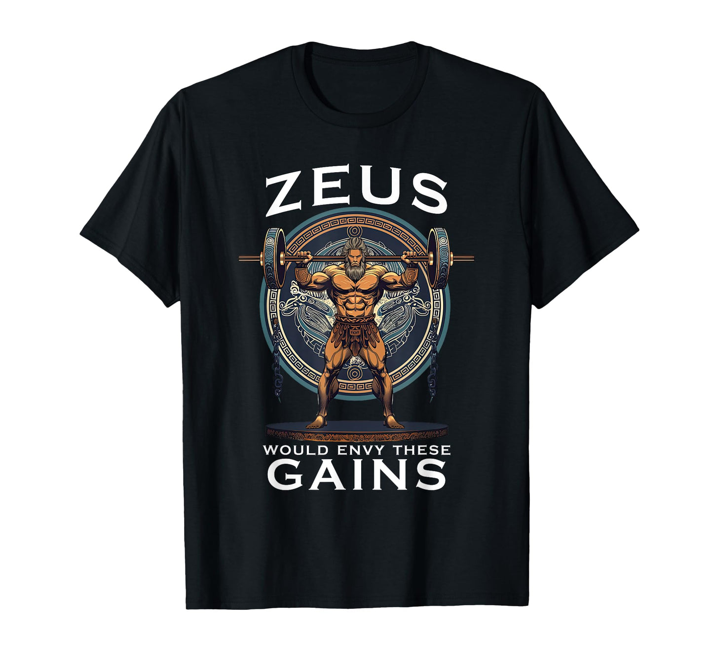Funny Bodybuilding Muscle Gain Humor Greek God Zeus T-Shirt