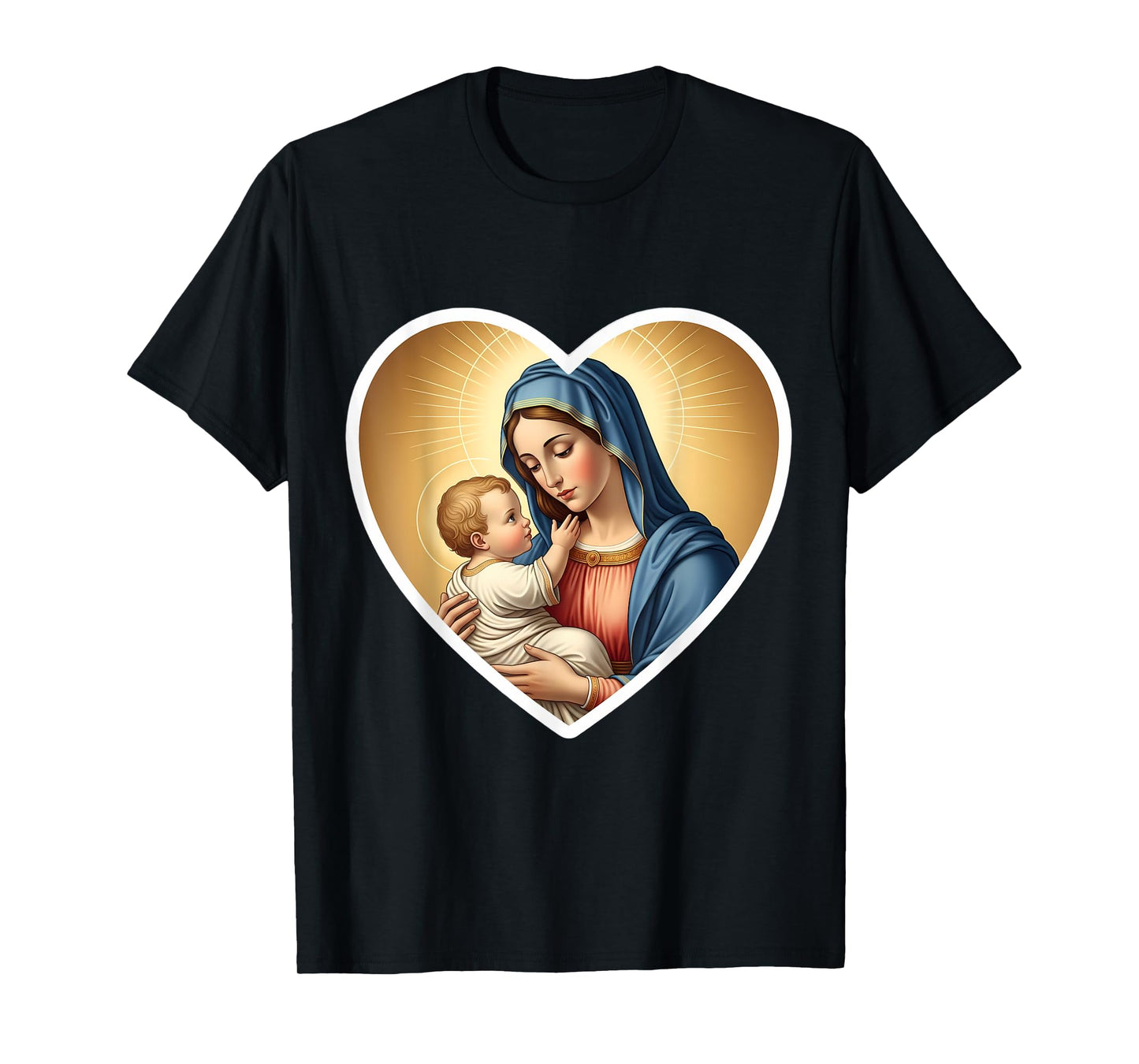 Saint Mary with Baby Jesus Christ Santa Maria Panagia Icon T-Shirt