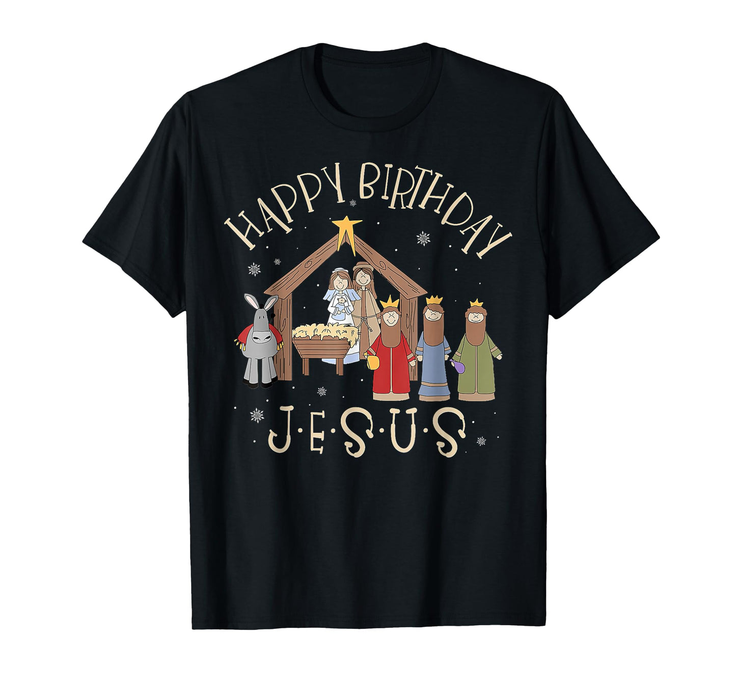 Happy Birthday Jesus Christmas Nativity Christian T-Shirt