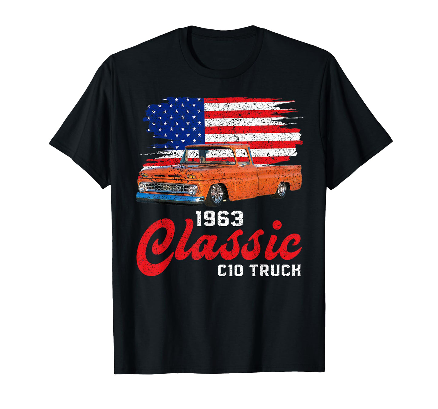 1963 63 c10 truck American Flag T-Shirt
