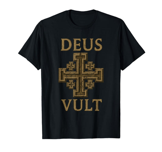 DEUS VULT Jerusalem Cross | Catholic Templar T-Shirt