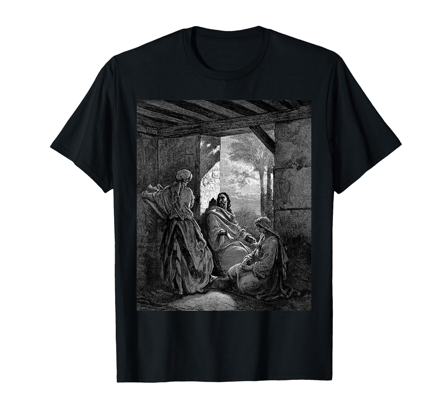 Jesus with Martha and Mary Gustave Dore Biblical Art T-Shirt