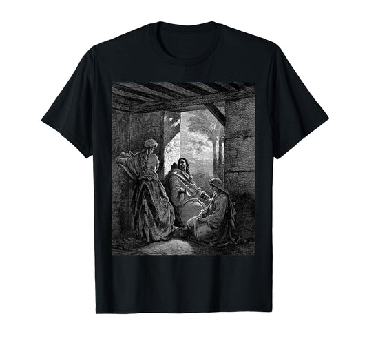 Jesus with Martha and Mary Gustave Dore Biblical Art T-Shirt