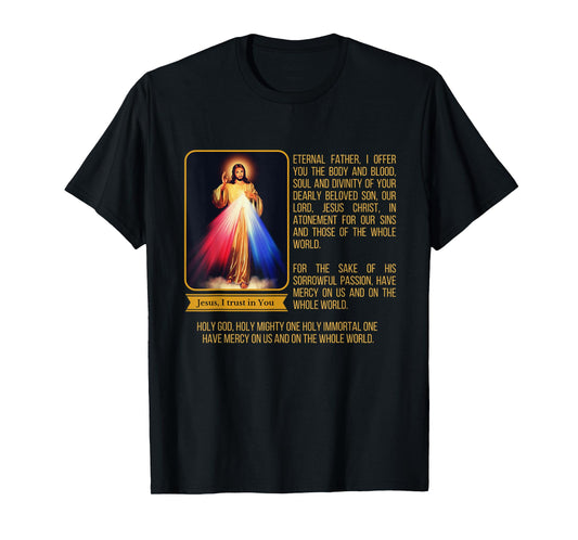 Divine Mercy Jesus Image Chaplet Novena Prayer Catholic T-Shirt