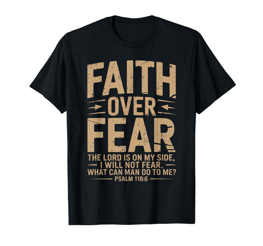 America Pride US Flag Faith Over Fear Prayer T-Shirt