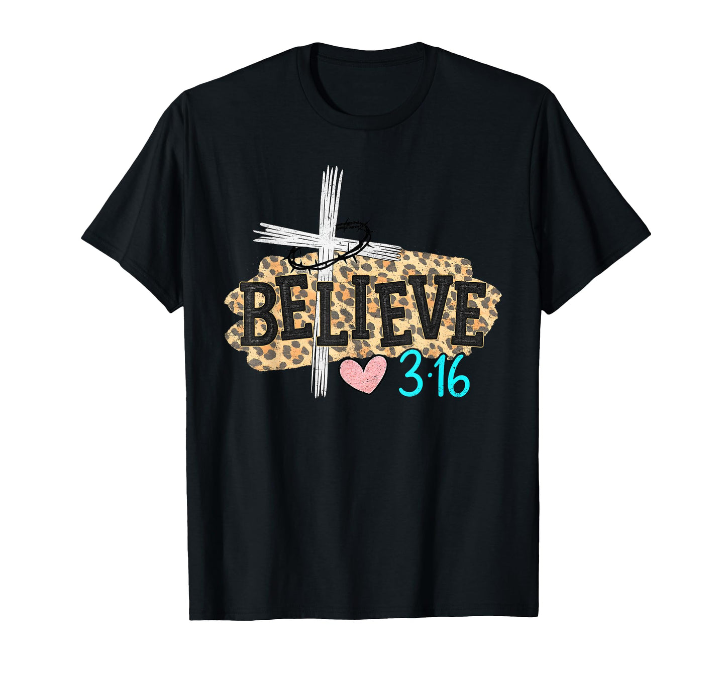 Jesus Believe Christian Cross God Faith Bible Religious Pray T-Shirt