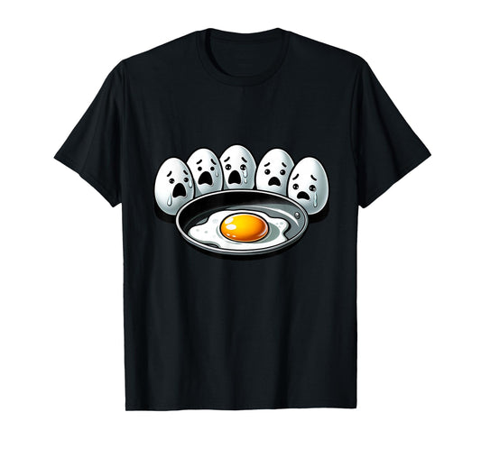 Witty Humor Quote Egg Memes Funny Egg Pun Cool Fried Egg T-Shirt, Small, Black
