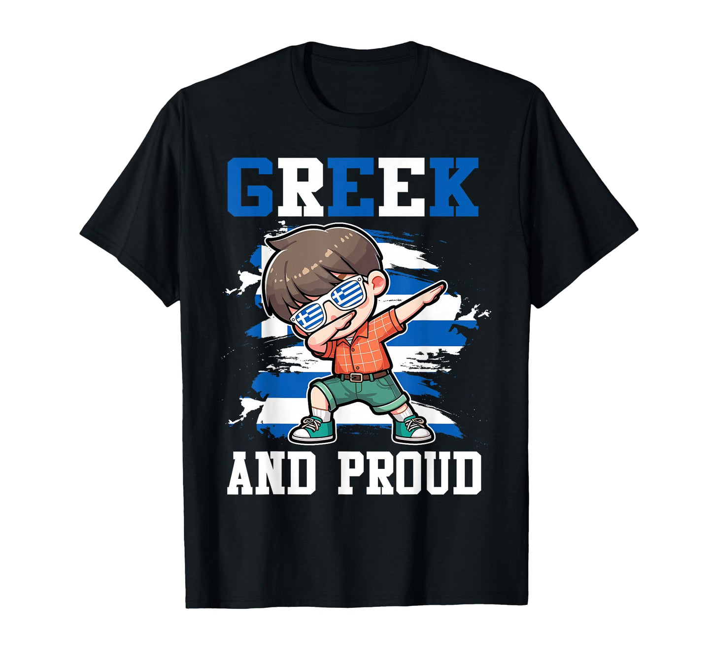 Greek And Proud Greek Boy Greece Flag T-Shirt