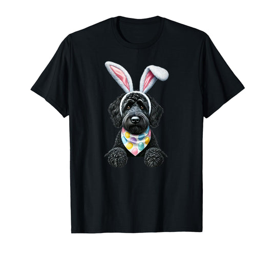 Easter Dog Bunny Spring Goldendoodle Dog Easter Egg Hunting T-Shirt