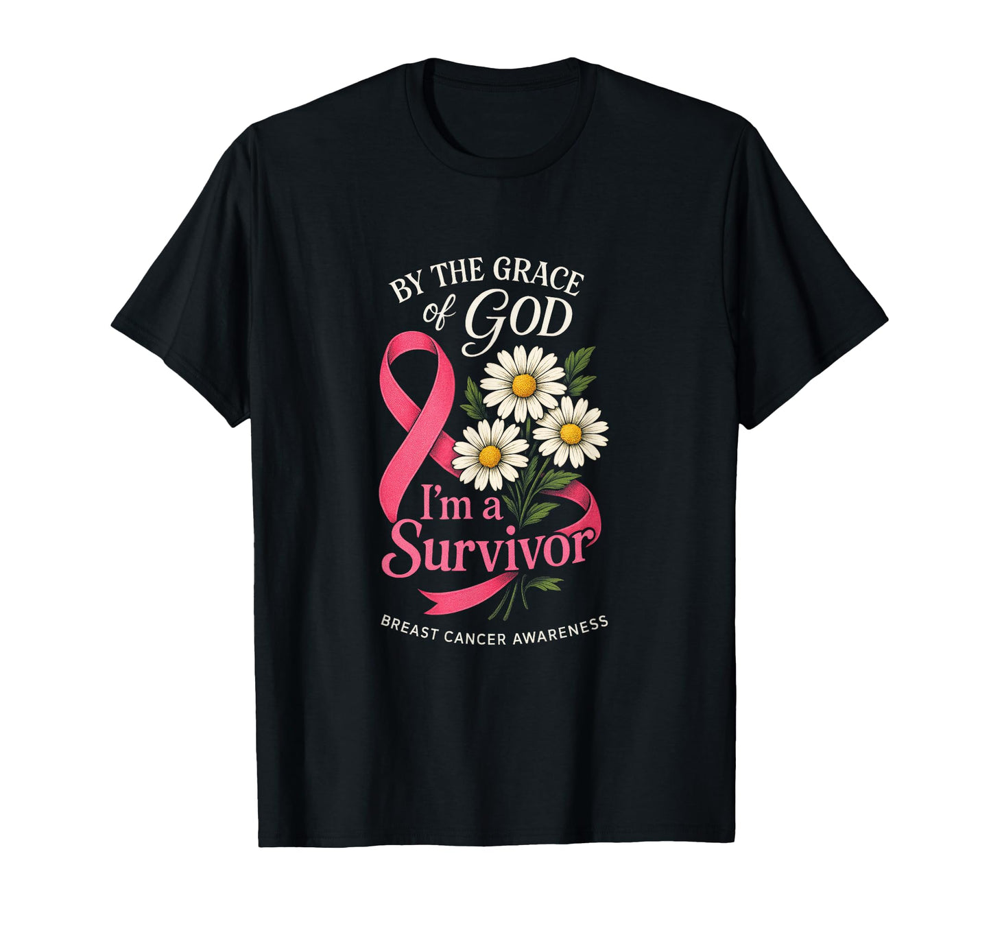 by The Grace of God - Breast Cancer Awareness T-Shirt
