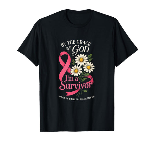 by The Grace of God - Breast Cancer Awareness T-Shirt