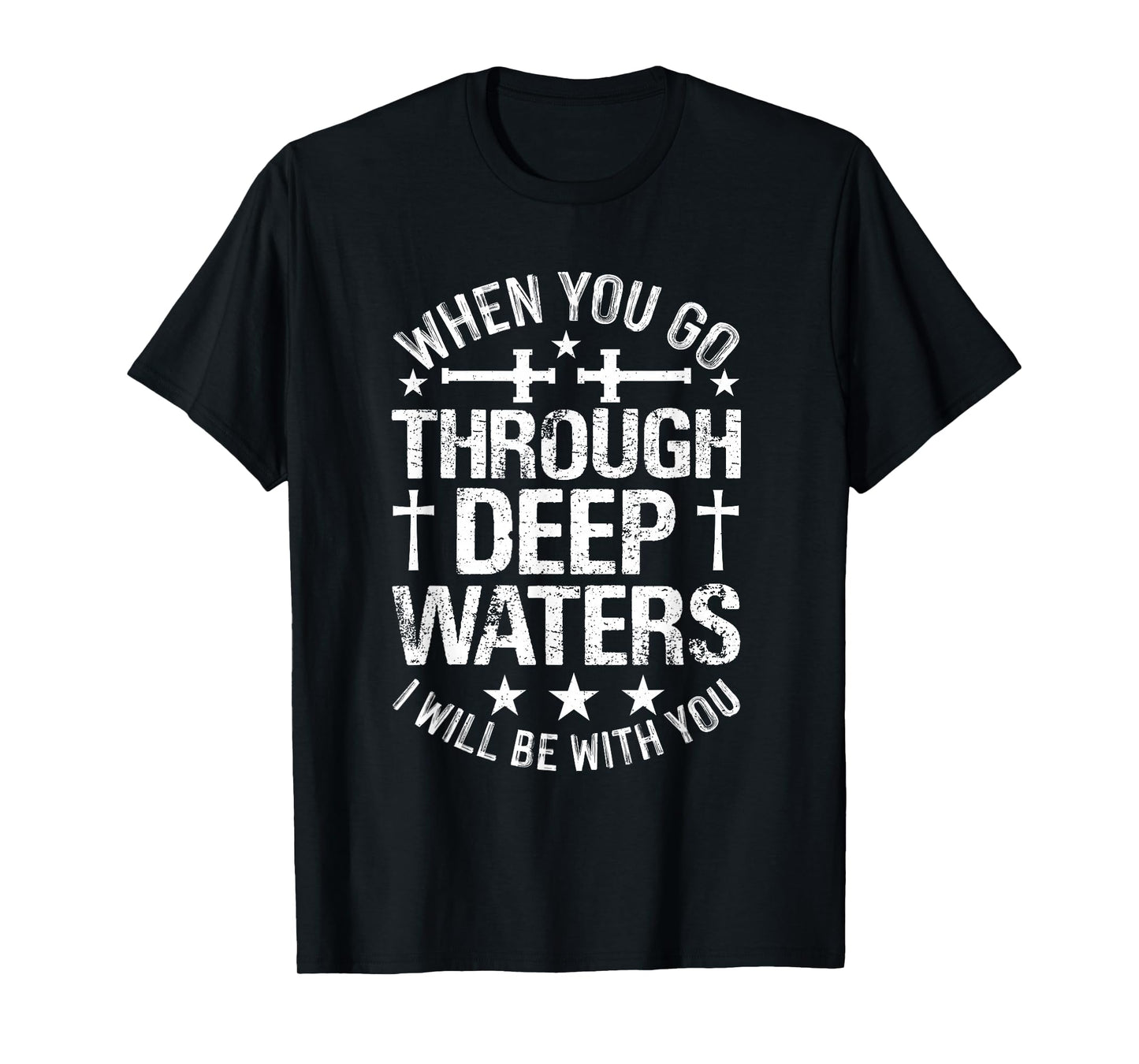 Vintage Deep Waters Christian - Bible Verse Religious Faith T-Shirt