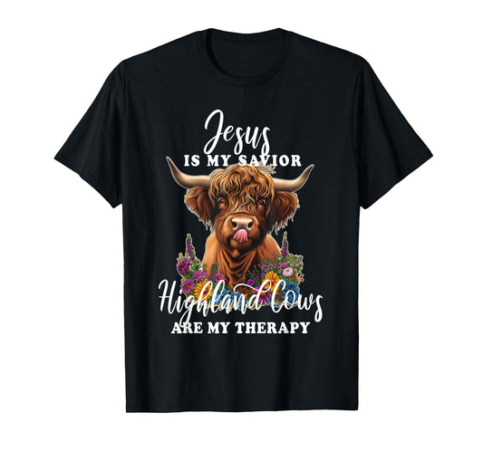 Highland Cow Jesus Christian Religious Highland Cow T-Shirt