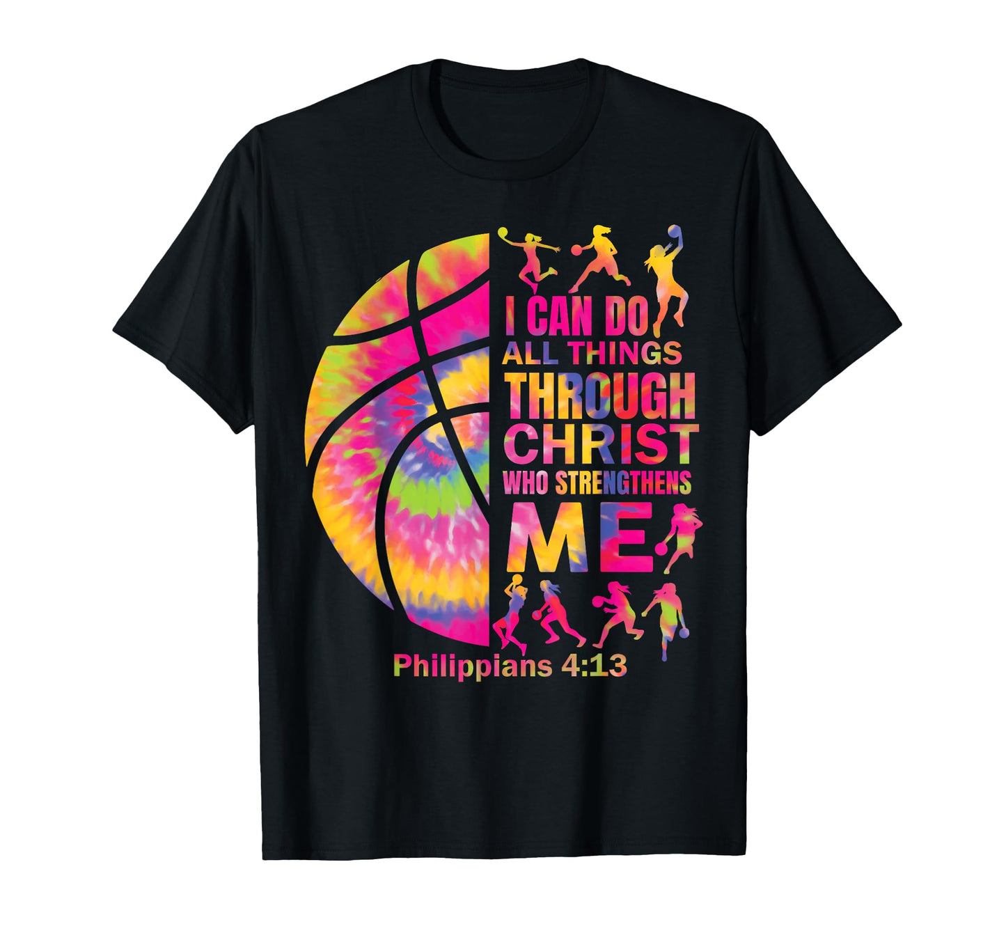 Girls Christian Basketball Women Teen Kid Christ Bible Verse T-Shirt