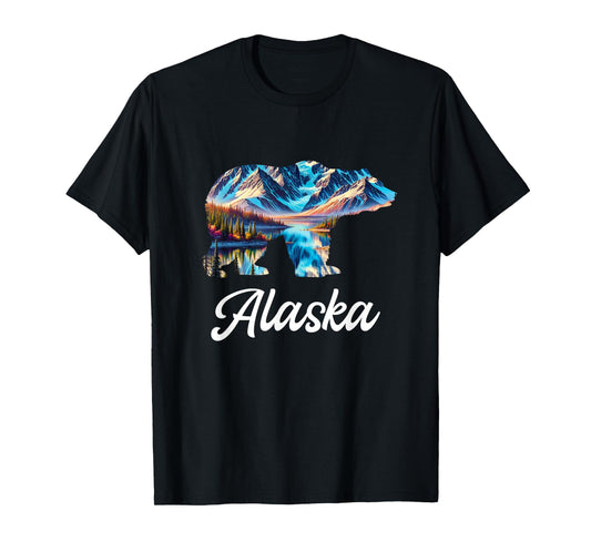 Alaska Mountains Bear Alaskan Lover Souvenir Vacation Trip T-Shirt