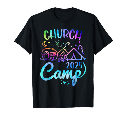 Groovy Church Camp 2025 Matching Christian Camp Family 2025 T-Shirt