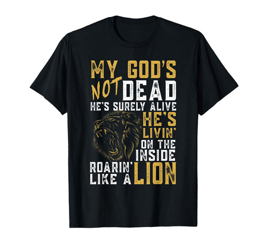 My God's Not Dead Lion Christian Christ Cross Faith T-Shirt